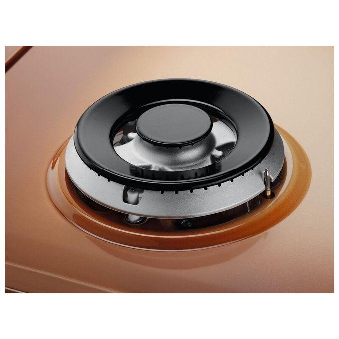 Electrolux EGS6414T Piano Cottura a Gas 4 Fuochi Bruciatore Tripla Corona Comandi Laterali 60 cm Terra di Francia