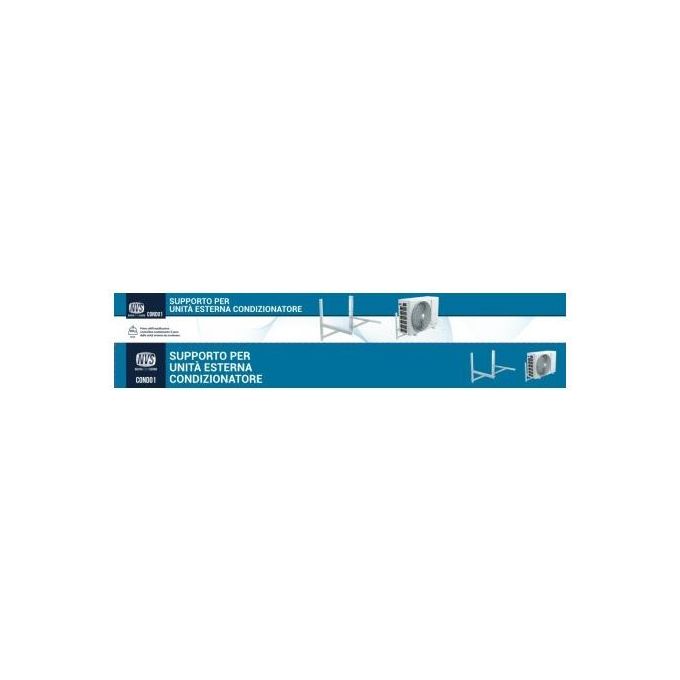 NuovaVideosuono 24LU090 Coppia Staffe Supporto Unita' Esterna Condizionatore Acciaio 80 Kg colore Bianco