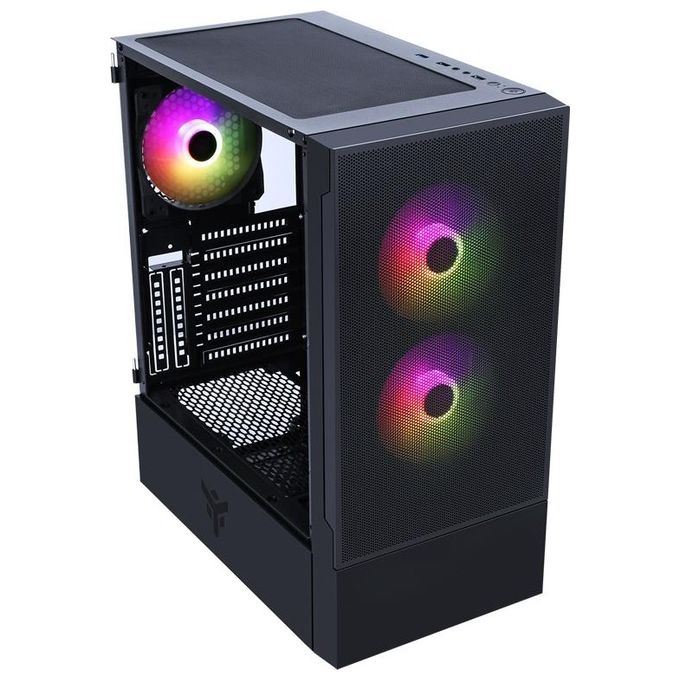 Itek ITGCASIB30 SIISBE 3.0 PC Case Gaming Midi Tower ATX 3x120mm Ventole ARGB USB3 Vetro Temperato con Cerniera colore Nero