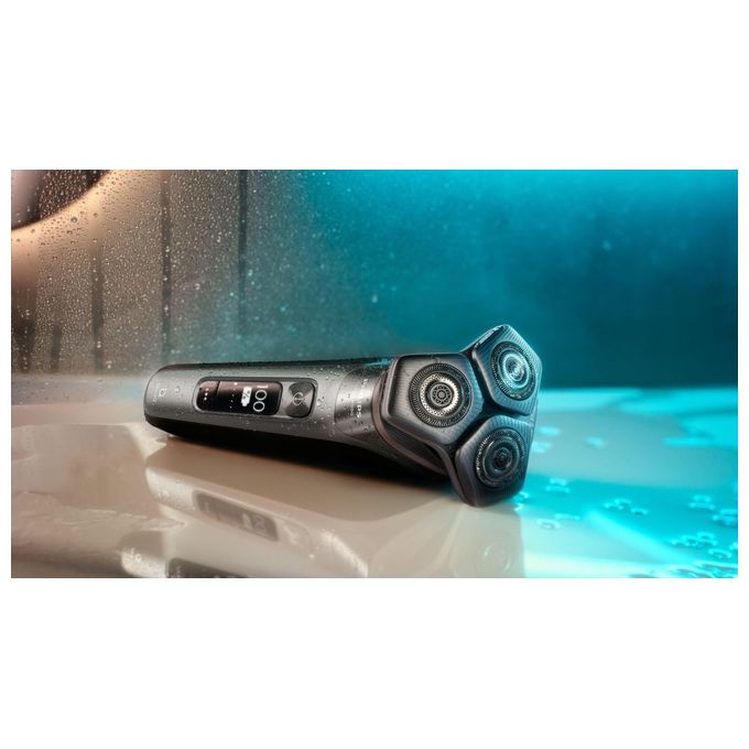 Philips S9974-35 Shaver Series 9000 Rasoio elettrico rotativo Wet and Dry 3 testine autonomia 60 min colore Cromo