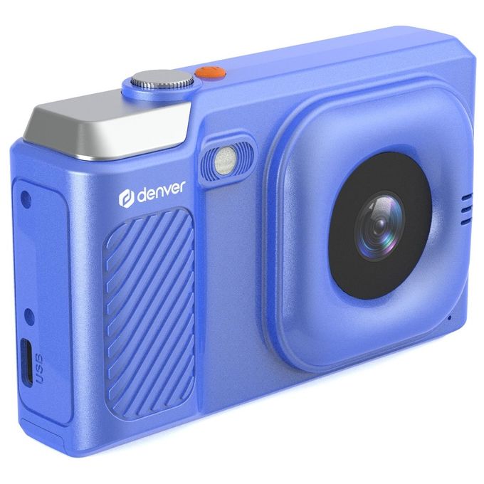 Denver S0457647 Fotocamera digitale 48 MP interpolati 5 Mpx effettivi CMOS LCD 2.8 pollici Full HD 1080p USB-C microSD fino a 64 GB Batteria 700 mAh colore Blu