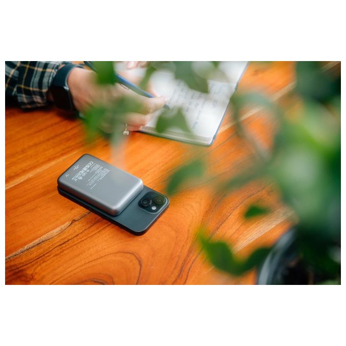 Verbatim 1261539 Charge 'n' Go Power Bank 10000 mAh con Ricarica Wireless Magnetica 15 W e USB-C PD 3.0 colore Grigio