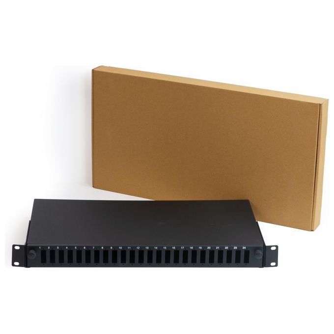 Link Cassetto Fibra Ottica 24 Porte per Adattatori Sc Duplex 1 Unita' per Installazione 19'' Nero Vuoto