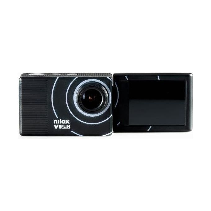 Nilox NXACV1FLIP01 V1 FLIP Fotocamera per Sport d'Azione 4K Ultra HD 4 MP CMOS Display LCD 2'' Flip-Out Custodia Impermeabile 30 m Batteria Doppia colore Nero