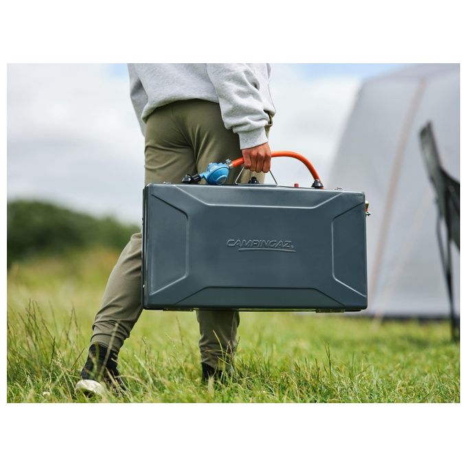 Campingaz 2 Grill e Go CV Cucina da Campeggio Fornello a Gas con 2 x 2.000 Watt di Potenza