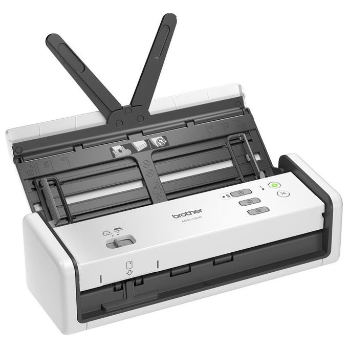 Brother ADS1300UN1 ADS-1300 Scanner documenti portatile A4 ADF 20 fogli Duplex 30 ppm USB-C 600 dpi colore Bianco