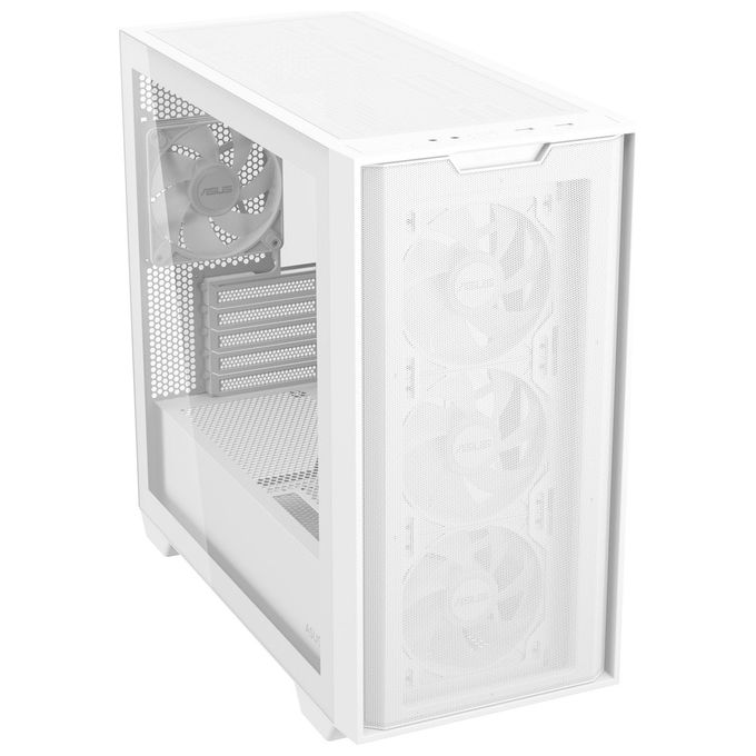 ASUS 90DC00H3-B19010 A21 PLUS TG ARGB Case Micro ATX e Mini ITX con Pannello Frontale Mesh e Vetro Temperato 4 Ventole ARGB Preinstallate Supporta Radiatori 360 mm e Schede Grafiche 380 mm colore Bianco