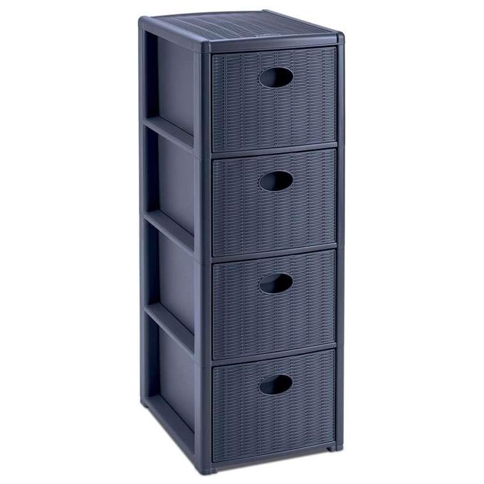 Stefanplast Cassettiera 4 Cassetti Slim Elegance Blu Navy