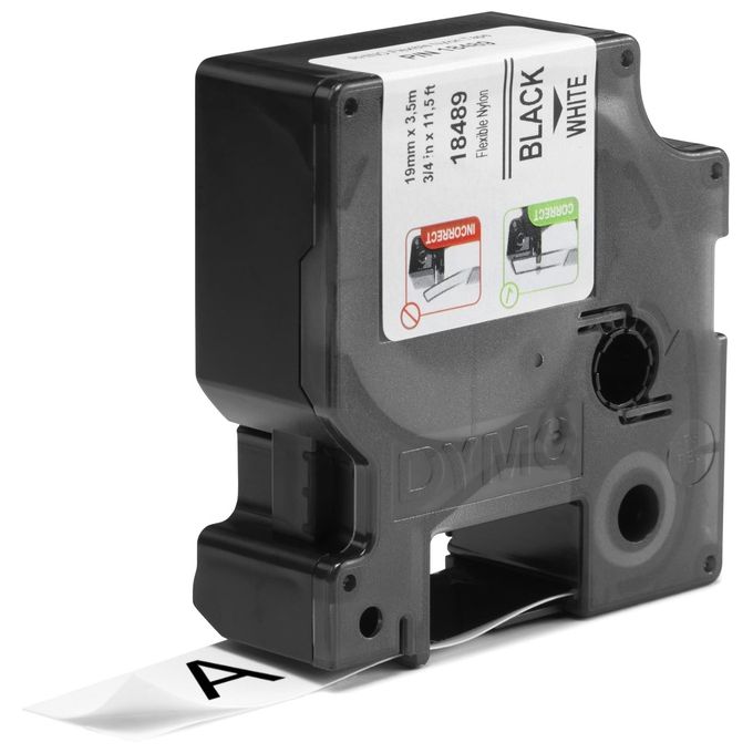 Dymo Nastro Da 19mmx3.5m Nylon Nero su Bianco