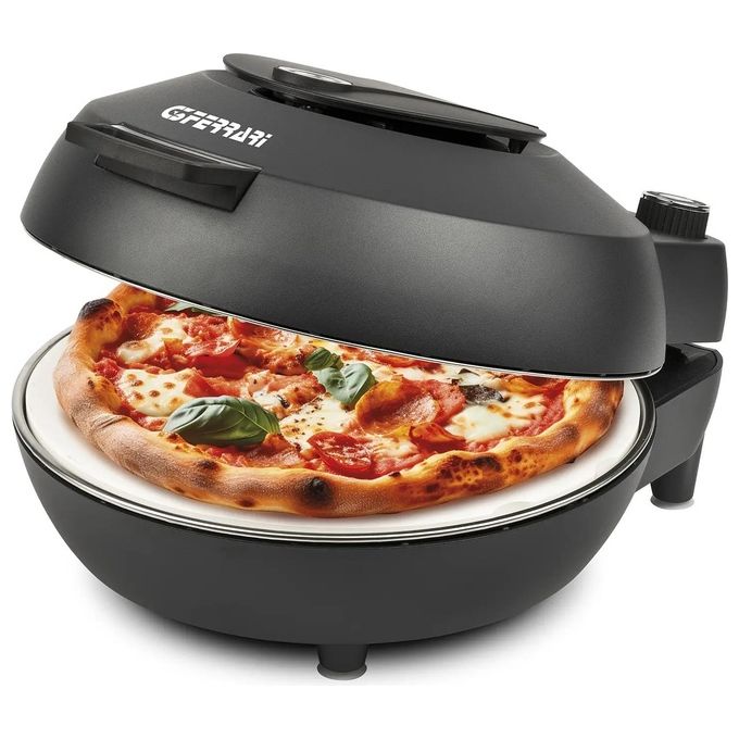 G3 Ferrari G10199 Pummarola Fornetto Pizza Pietra Refrattaria 31 cm 1200W Temperatura Max 420°C Termostato Regolabile colore Nero