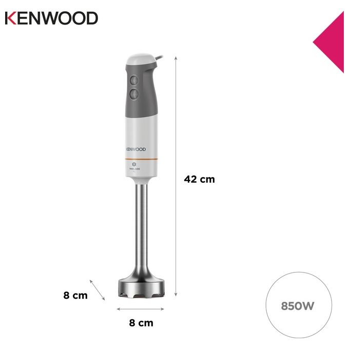 Kenwood HBM40306WH Triblade XL Frullatore ad Immersione 850W 2 velocita' becher 0.75L colore Bianco