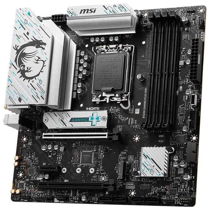MSI 7D99-017R B760M GAMING PLUS WIFI Scheda madre mATX DDR5 6800+ MHz PCIe 4.0 x16 M.2 Gen4 Wi-Fi 6E 2.5G LAN colore Nero