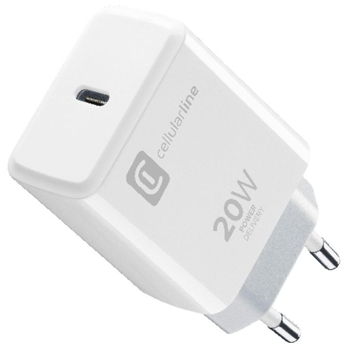 Cellular Line USB-C Charger 20W Caricabatterie da rete USB-C 20W Bianco