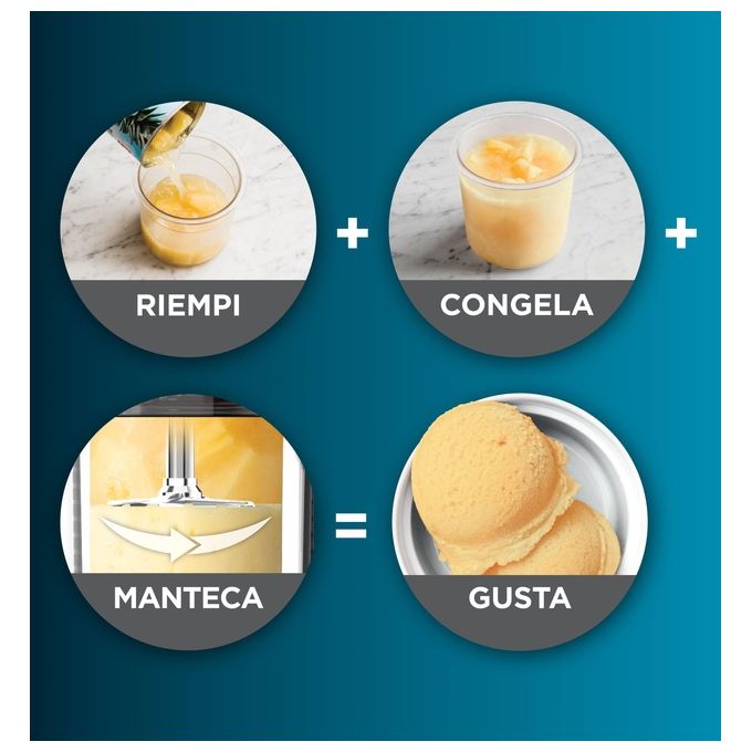 Ninja NC300EU Creami Gelatiera 1,4 L 800W 7 Programmi Gelato Sorbetto Frappe' Smoothie colore Argento Nero