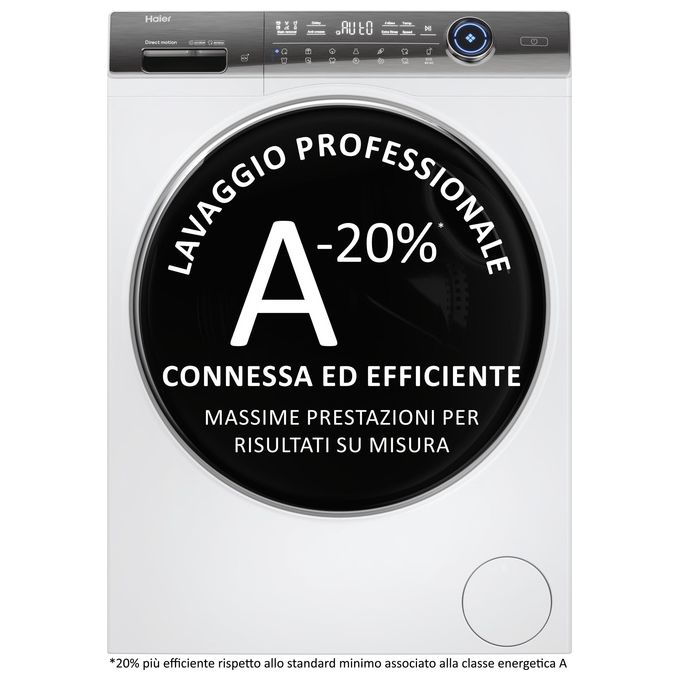 Haier HW120-B14979 - Lavatrice a Carica Frontale 12 kg, 1400 rpm, Classe Energetica A, Motore Direct Motion e Funzioni Smart hOn con Vapore (‎69 x 60 x 85 cm), Colore Bianco