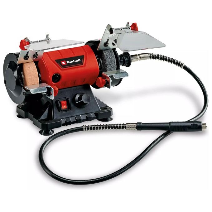 Einhell 4412559 TC-XG 75 Kit Smerigliatrice da Banco Combinata 150 W Regime 2000-9900 min^-1 Disco 75 mm Albero Flessibile colore Nero
