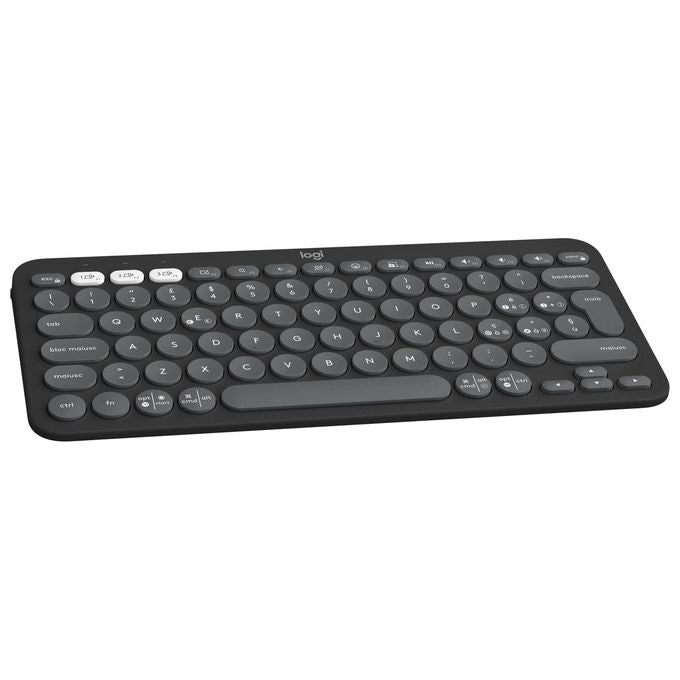 Logitech K380S Pebble Keys 2 Tastiera Wireless Bluetooth QWERTY Italiano Multi-Device Silenziosa colore Grafite