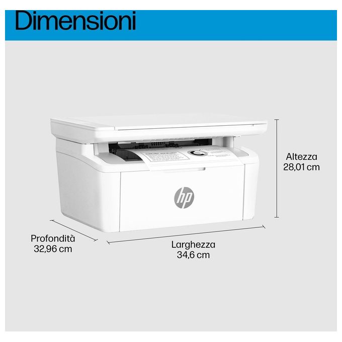 HP 7MD72F#BGJ LaserJet M140w Stampante Multifunzione Laser A4 Monocromatica 20 ppm Wi-Fi Fronte e Retro Manuale colore Bianco