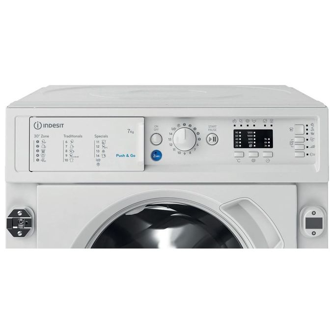 Indesit BIWMIL71252EUN Lavatrice da Incasso Frontale 7 Kg 1200 rpm Classe E 14 Programmi PushandWash (82x60x55 cm) colore Bianco