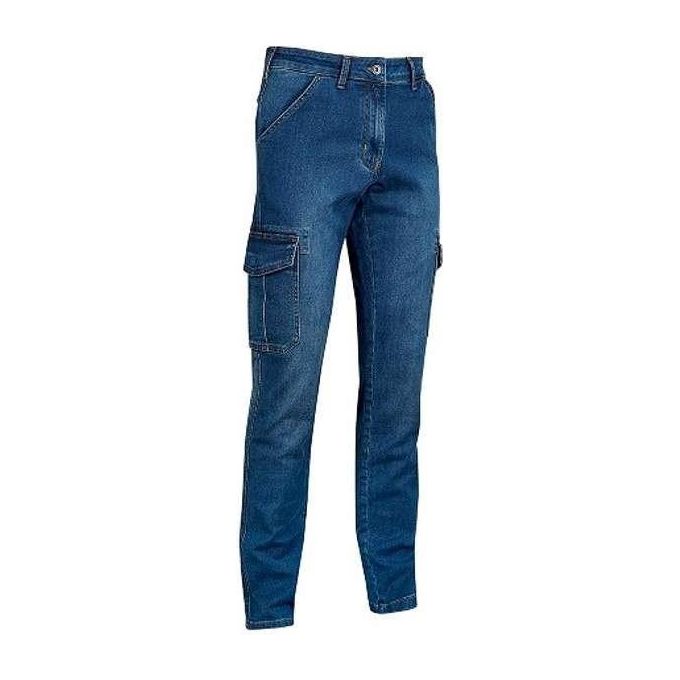 U-Power WEX244GJ Exciting Wear Jeans cargo da lavoro Slim Fit tessuto elasticizzato tasconi laterali colore Guado