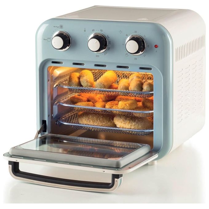 Ariete 4632 Friggitrice ad aria 2in1 Vintage 16 L 1400 W Timer 60 min Funzione Rotisserie colore Celeste