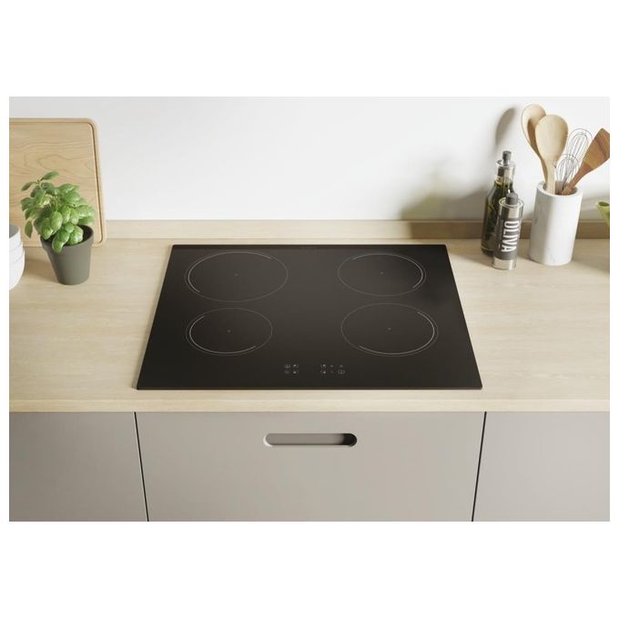 Candy CI642C-E1 Idea - Piano cottura induzione, 59 cm, 4 zone, funzione Booster, Power Management, controlli touch, Nero