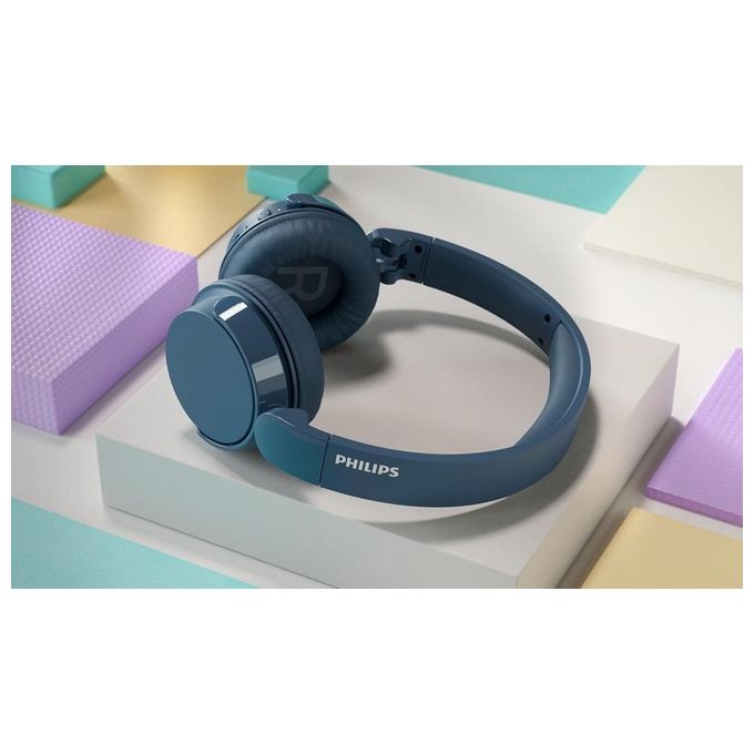 Philips TAH4209BL-00 Serie 4000 Cuffie On-ear Wireless Bluetooth 5.3 55h autonomia ricarica rapida USB-C colore Blu