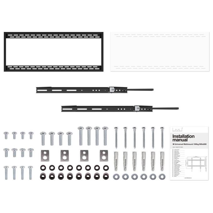 Multibrackets 8823 M Universal Wallmount HD Supporto da Parete Fisso per Schermi 60-100'' fino a 100 Kg VESA 900x600 mm colore Nero