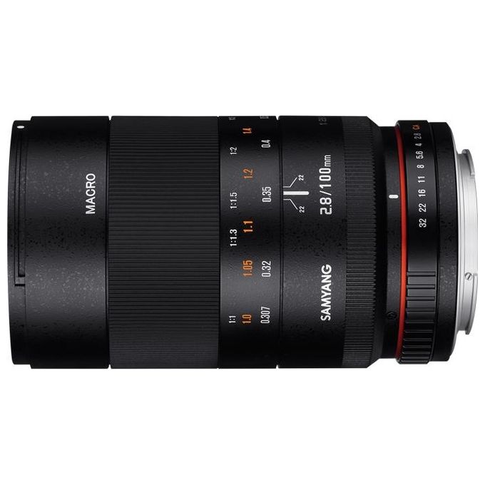Samyang 1112306101 100mm F2.8 ED UMC Macro Obiettivo per Sony E Full Frame APS-C Apertura f-2.8 1:1 Macro Messa a Fuoco Manuale Distanza Minima 30.7 cm Filtro 67 mm colore Nero
