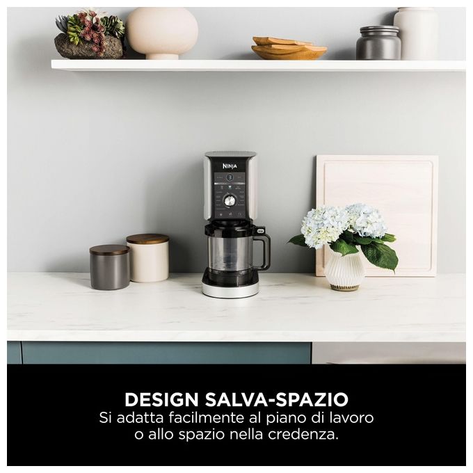 Ninja NC501EU CREAMi Deluxe Gelatiera 2,1 L 800 W 10 programmi 3 vaschette 709 ml timer digitale colore Nero Grigio