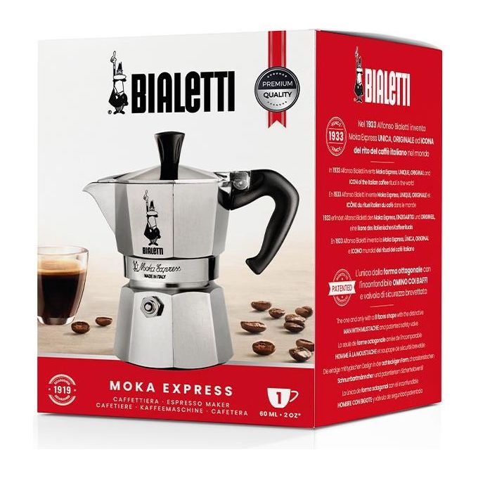 Bialetti Caffettiera Moka Express 1 tazza
