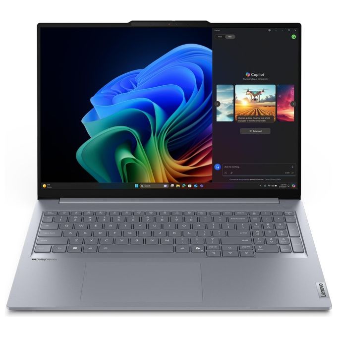 Lenovo 21NH0005IX ThinkBook 16 G7 QOY Notebook 16'' Snapdragon X1P-42-100 16 GB RAM 512 GB SSD Wi-Fi 7 Windows 11 Pro colore Grigio