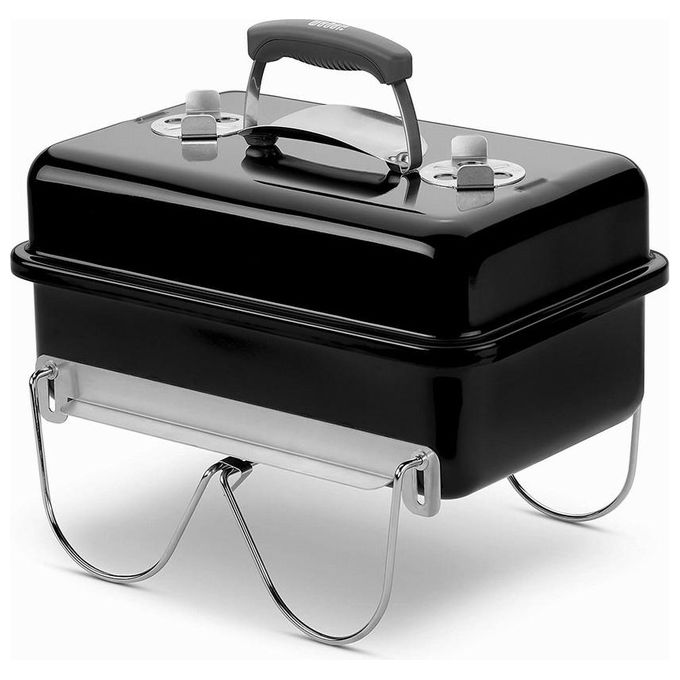 Weber 1131004 Go-Anywhere Barbecue a Carbone Portatile Griglia 42x26 cm con Sistema Tuck-N-Carry colore Nero