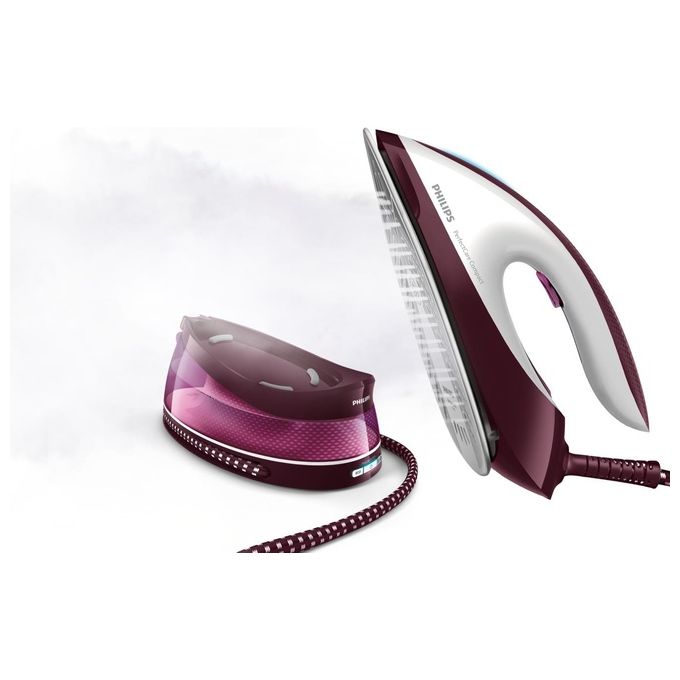 Philips GC7842-40 PerfectCare Compact Ferro da stiro con caldaia 2400 W 6,5 bar 1,5 L vapore 120 g-min piastra SteamGlide Plus colore Viola Bianco