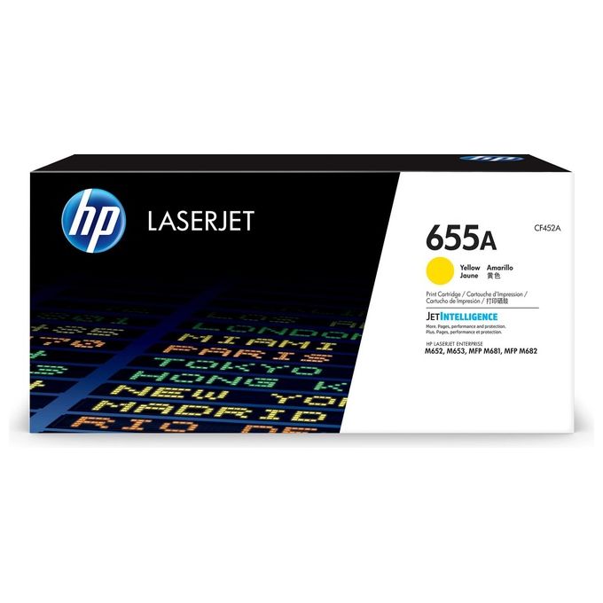 HP CF452A Cartuccia Toner Giallo Originale per Stampanti LaserJet M652 M653 M681 M682 Resa 10500 Pagine colore Giallo