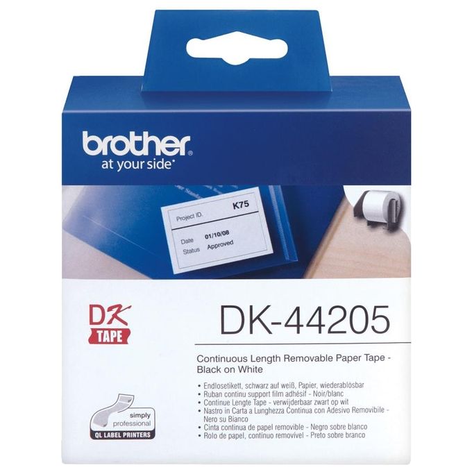 Brother Dk-44205 Nastro Adesivo In Carta Nero -Bianco - 62mm -30