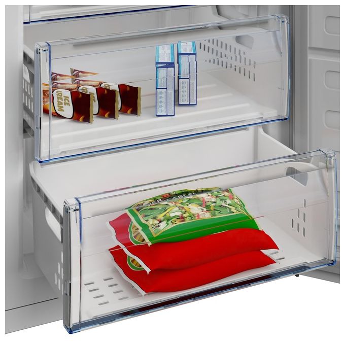 Beko RFSA240M41WN B100 Congelatore Verticale 215 L 151 cm Classe E 36 dB 5 Cassetti Statico Porta Reversibile colore Bianco