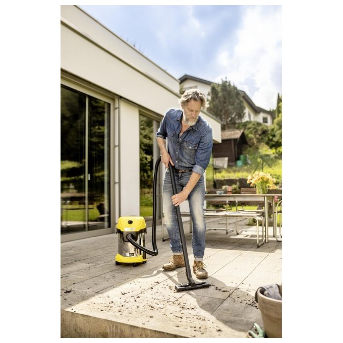 Kärcher 1.628-575.0 WD 3-18 S Aspirapolvere Cilindro Senza Sacchetto 17 L 225 W Batteria 18 V colore Nero Acciaio inox Giallo