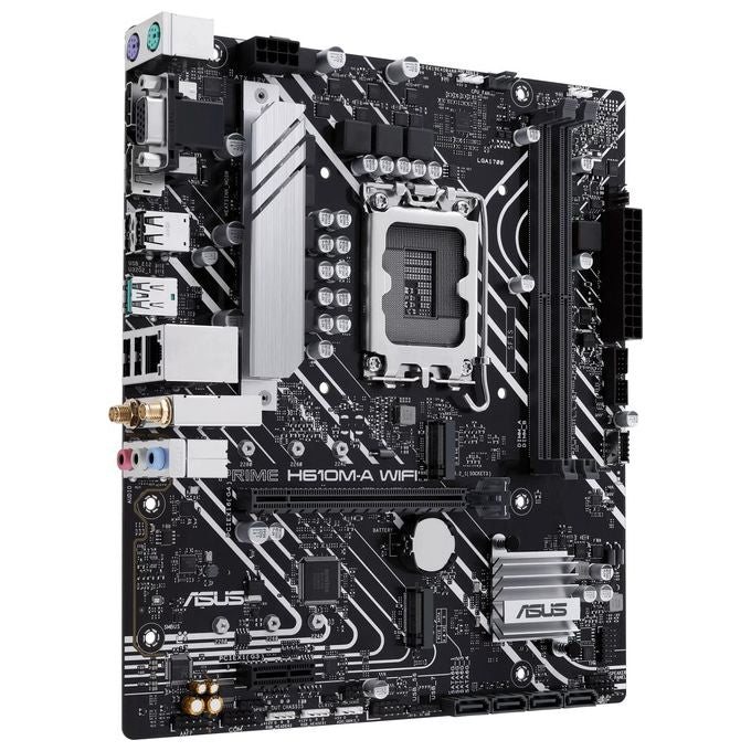 Asus 90MB1G00-M0EAY0 PRIME H610M-A WIFI Scheda Madre Intel H610 LGA 1700 Micro ATX DDR5 WiFi 5 USB 3.2 Gen 2