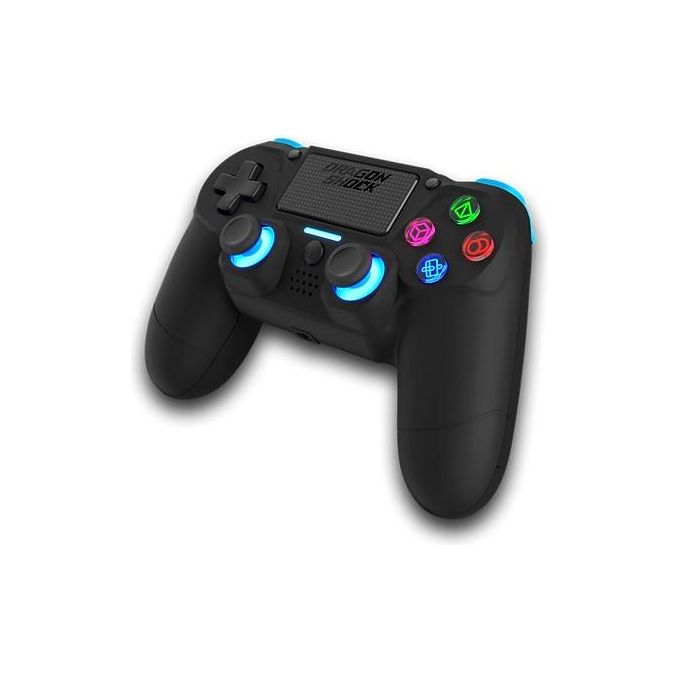 Dragonshock DSCPS4-BK MIZAR Gamepad Wireless Bluetooth per PS4 PC Mobile con Touchpad e Retroilluminazione LED RGB colore Nero