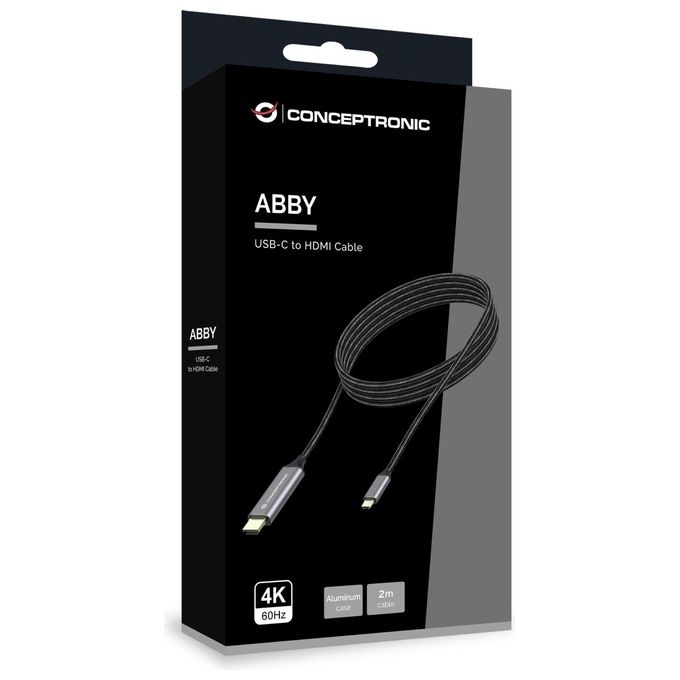 Conceptronic ABBY10G Cavo e Adattatore Video 2mt Usb Tipo-c Hdmi Grigio