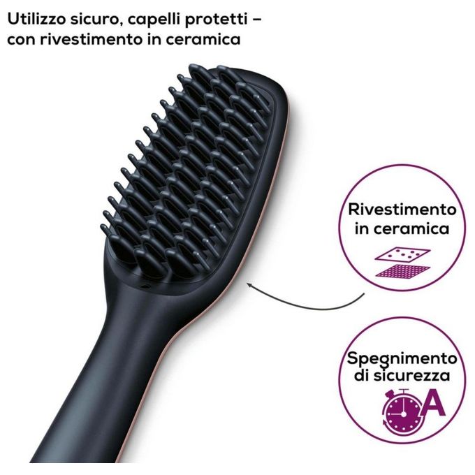 Beurer HS 60 Spazzola Lisciante con Rivestimento in Ceramica e Tecnologia agli Ioni Integrata
