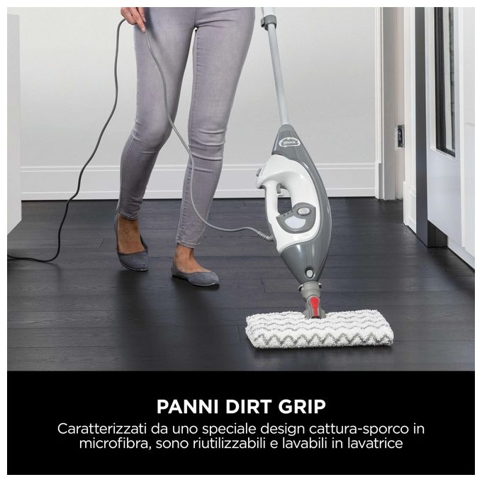 Shark S6005EU Klik n Flip Scopa a vapore 2 in 1 1200 W 0,5 L 3 bar Steam Blaster colore Grigio Bianco