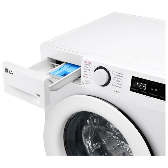 LG AI DD F4R3010NSWW Lavatrice Classe A -10% Carica Frontale Serie R3 Lavatrice 10kg 1400 giri AIWash Lavaggio a vapore Motore Direct Drive Smart Diagnosis Libera installazione Bianca