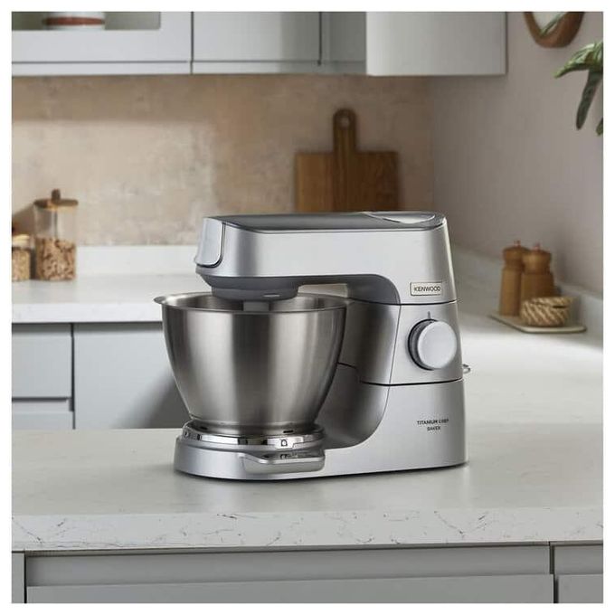 Kenwood KVC65.001SI Titanium Chef Baker Impastatrice Planetaria 1200W 5L Bilancia Integrata 6 Velocita' colore Argento