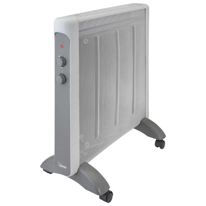 Bimar HC515 Termoconvettore in Mica 2000 W con Termostato Regolabile e Protezione Anti-ribaltamento colore Grigio