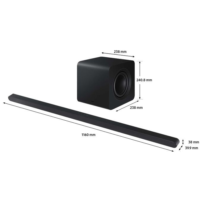 Samsung HW-S800D Serie S Soundbar 3.1.2 Canali Dolby Atmos Wireless 10 Speaker Subwoofer Wireless Q-Symphony Alexa colore Nero
