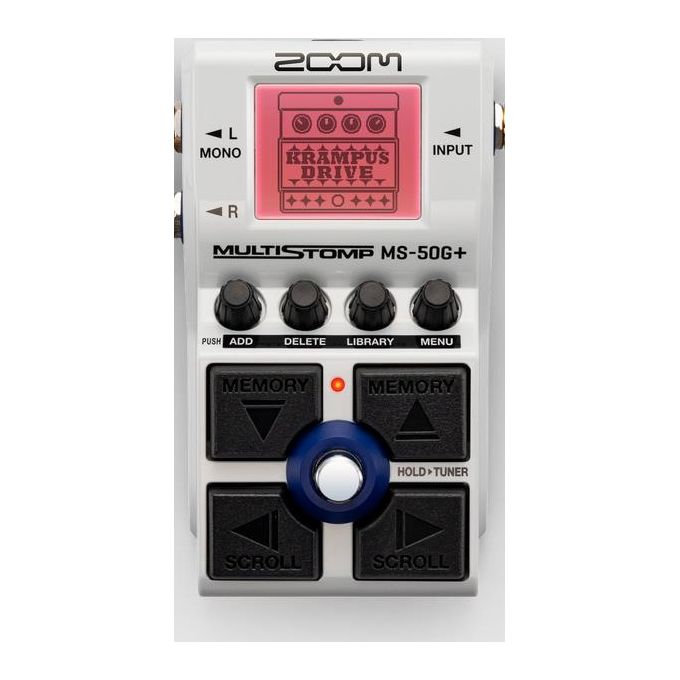 Zoom MS-50G+ Pedale Multieffetto per Chitarra 100 Effetti 2 Uscite Stereo Alimentazione USB e Batteria AA Schermo LCD a Colori colore Nero Bianco