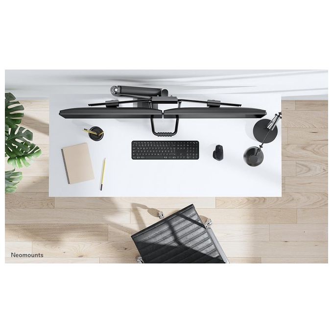 Neomounts DS75-450BL2 Braccio per Monitor 2 Schermi 17-32'' Regolabile Altezza Profondita' Rotazione 360° con Molla a Gas e Blocco 180° colore Nero
