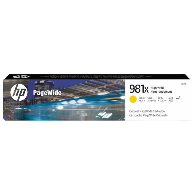 HP 981X L0R10A Cartuccia Inchiostro Originale, da 10000 Pagine, ad Alta Capacita', Compatibile con le Stampanti HP PageWide serie Enterprise Color 556 e Color Flow MFP 586z, Giallo